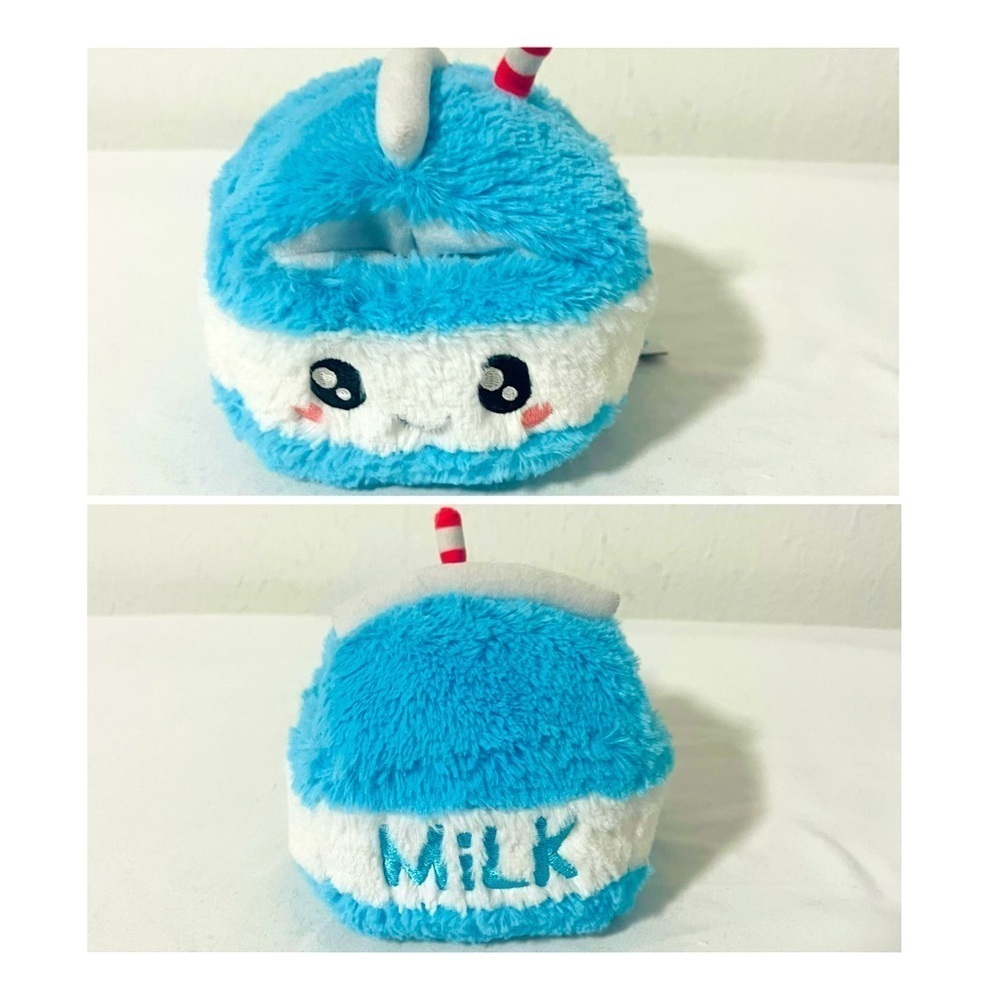 Squishable Mini Comfort Food Milk Carton Snugglemi Blue White Plush EUC